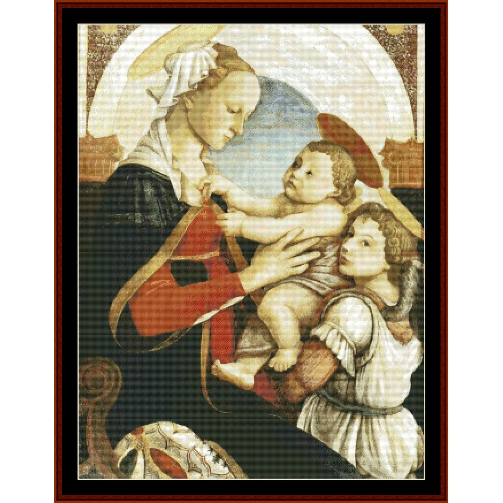 Counted Cross Stitch Pattern: Madonna and Child with Angel by Sandro Botticelli – Cross Stitch Collectibles
