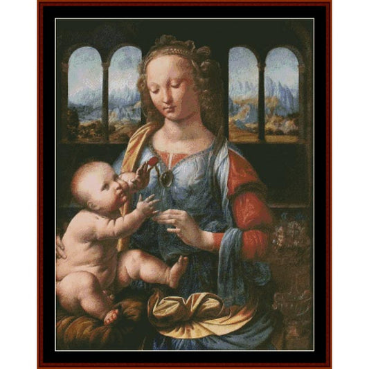 Counted Cross Stitch Pattern – Madonna of the Carnation by Leonardo da Vinci - Cross Stitch Collectibles