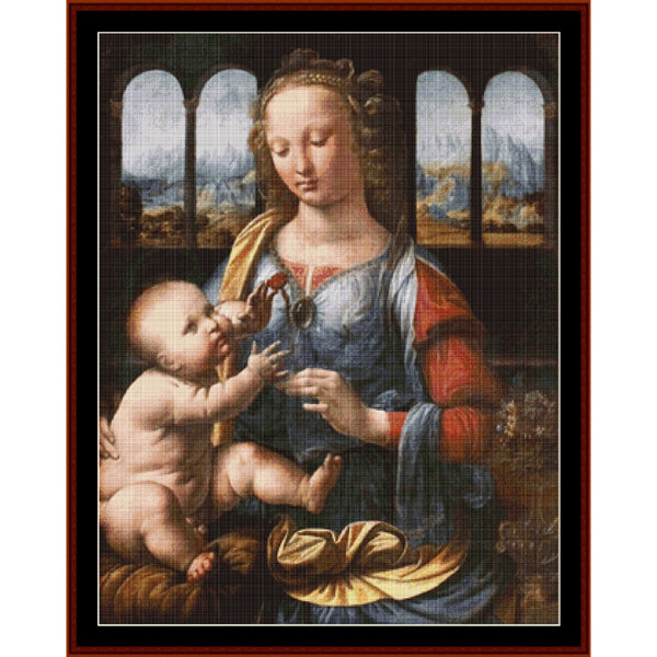 Counted Cross Stitch Pattern: Madonna of the Carnation by Leonardo da Vinci – Cross Stitch Collectibles