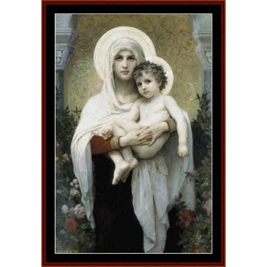 Counted Cross Stitch Pattern: Madonna of the Roses by William Bouguereau – Cross Stitch Collectibles