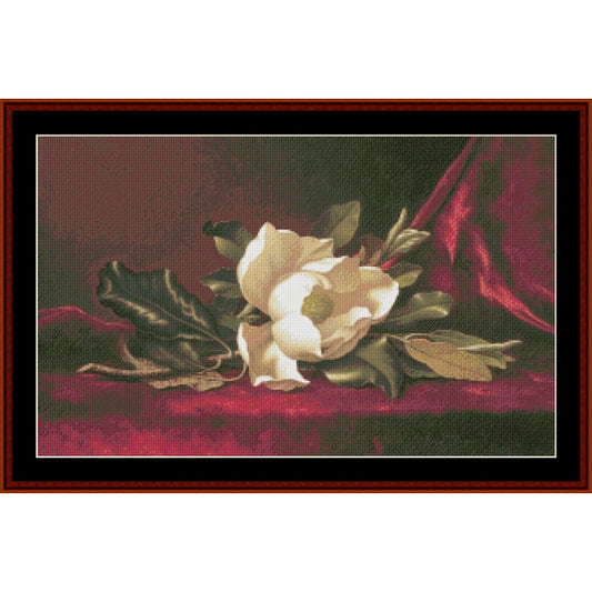 Counted Cross Stitch Pattern: Magnolia Flower by M.J. Heade – Cross Stitch Collectibles