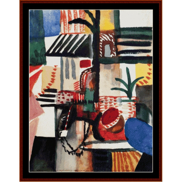 Counted Cross Stitch Pattern: Man with Donkey by August Macke – Cross Stitch Collectibles