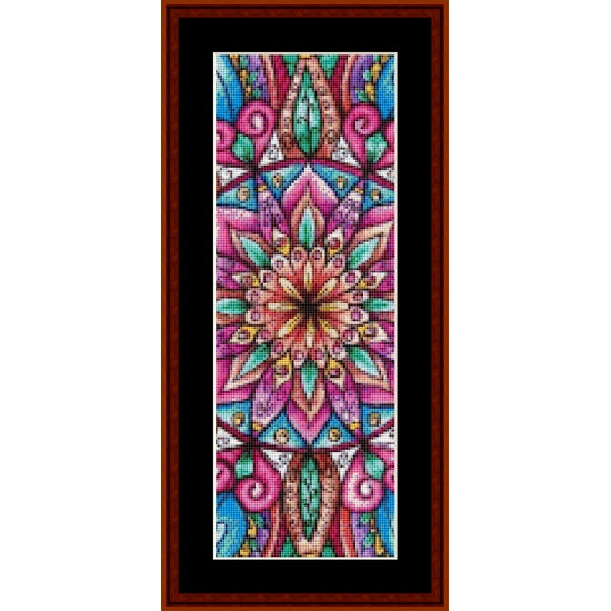 Counted Cross Stitch Pattern: Mandala 8 Bookmark - Cross Stitch Collectibles