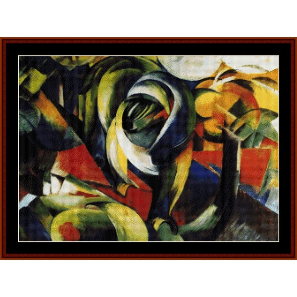 Counted Cross Stitch Pattern: Mandril by Franz Marc - Cross Stitch Collectibles