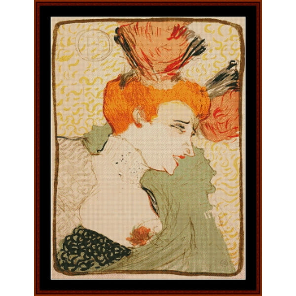 Counted Cross Stitch Pattern: Marcelle Lender by Toulouse Lautrec - Cross Stitch Collectibles