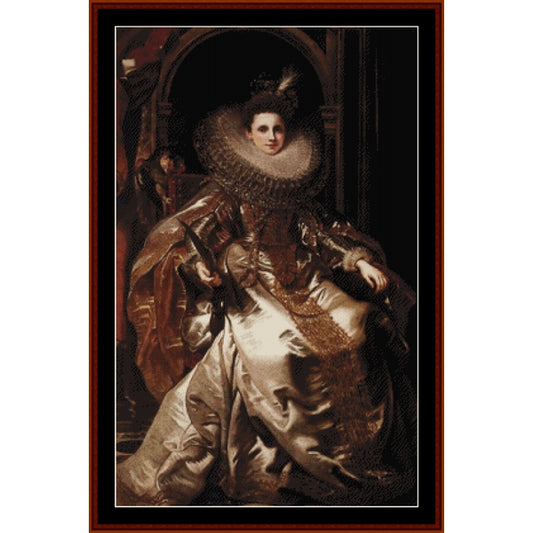 Counted Cross Stitch Pattern: Maria Serra Pallavicino by Peter Paul Rubens - Cross Stitch Collectibles