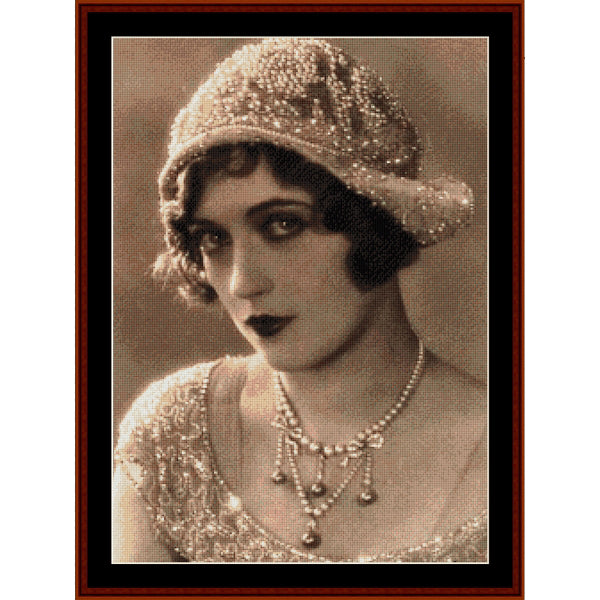 Counted Cross Stitch Pattern: Marion Davis, Vintage Portrait - Cross Stitch Collectibles