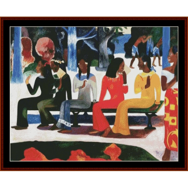 Counted Cross Stitch Pattern: Market Day by Paul Gauguin - Cross Stitch Collectibles