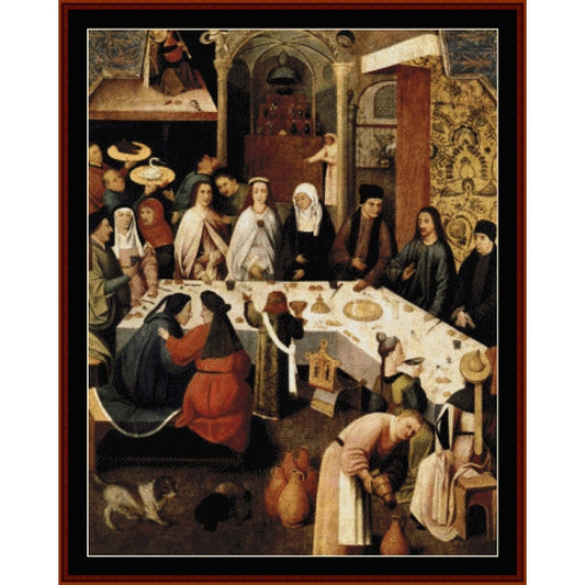 Counted Cross Stitch Pattern: Marriage Feast at Cana by Hieronymus Bosch - Cross Stitch Collectibles