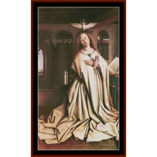 Counted Cross Stitch Pattern: Mary of the Annunciation by Jan van Eyck - Cross Stitch Collectibles