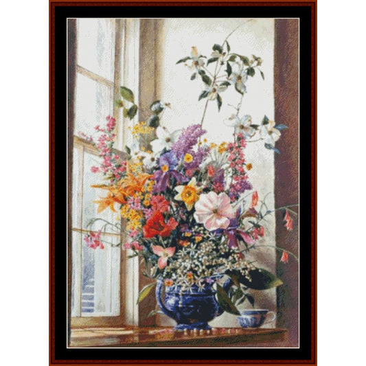 Counted Cross Stitch Pattern: May Flowers, Americana - Cross Stitch Collectibles