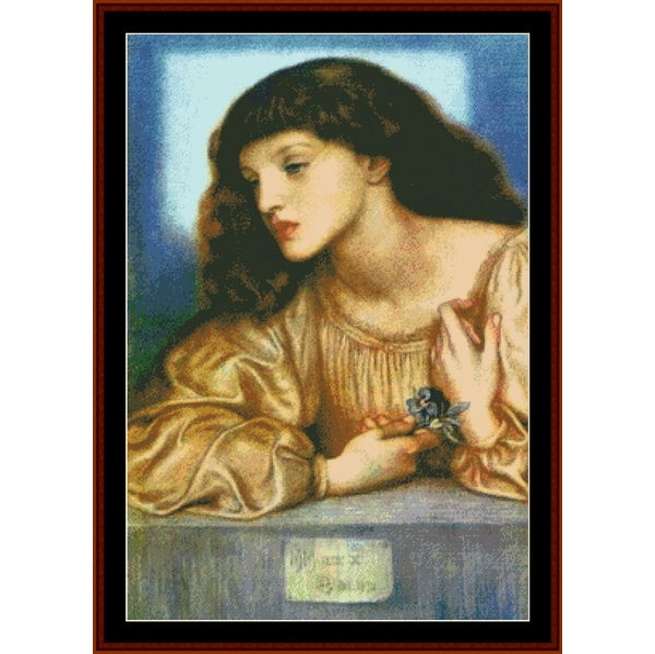 Counted Cross Stitch Pattern: May Morris by Dante Gabriel Rosetti - Cross Stitch Collectibles