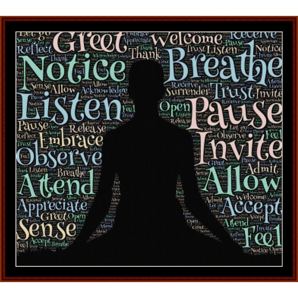 Counted Cross Stitch Pattern: Meditation, Word Art - Cross Stitch Collectibles
