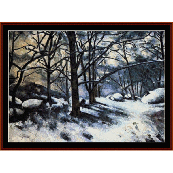 Counted Cross Stitch Pattern: Melting Snow, Fountainbleau by Paul Cezanne - Cross Stitch Collectibles