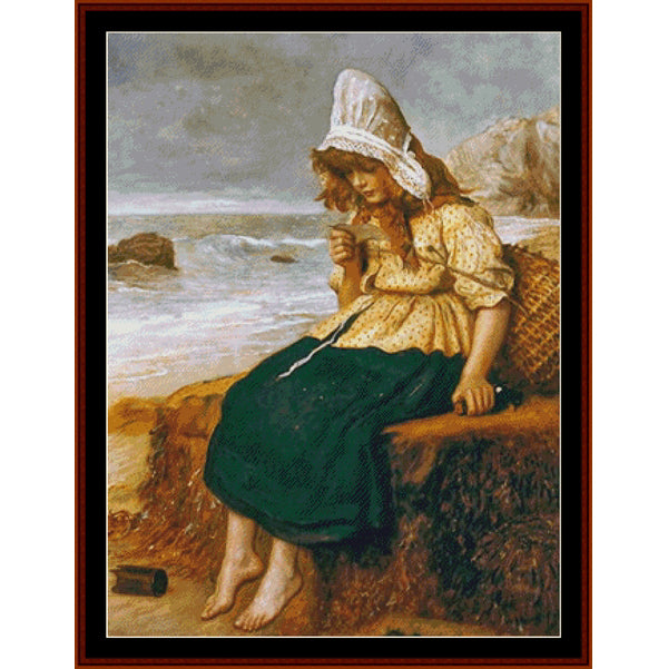 Counted Cross Stitch Pattern: Message from the Sea by J.E. Millais - Cross Stitch Collectibles