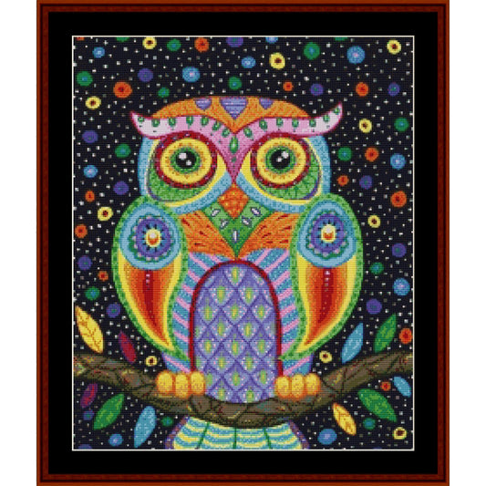 Counted Cross Stitch Pattern: Midnight Owl, Fantasy - Cross Stitch Collectibles