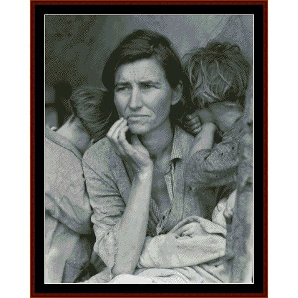 Counted Cross Stitch Pattern: Migrant Mother by Dorothea Lange - Cross Stitch Collectibles