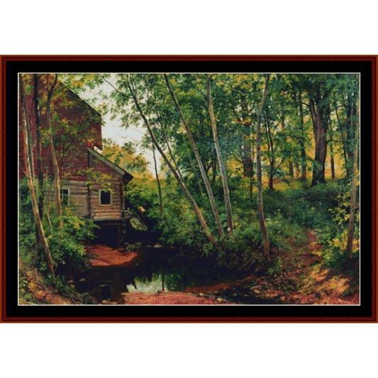 Counted Cross Stitch Pattern: Mill in the Forest by Ivan Shishkin - Cross Stitch Collectibles