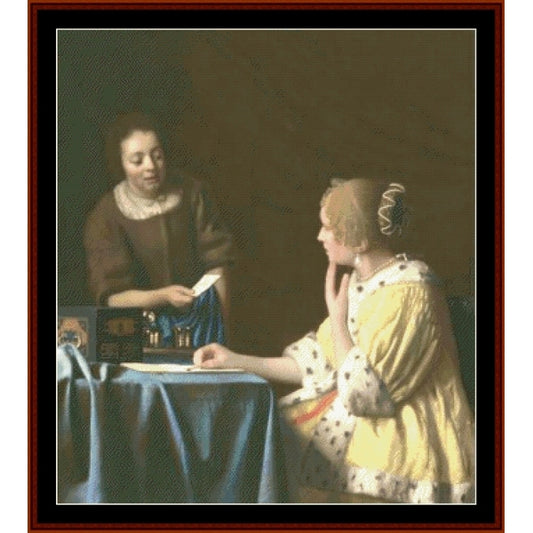 Counted Cross Stitch Pattern: Mistress and Maid by  Johannes Vermeer - Cross Stitch Collectibles