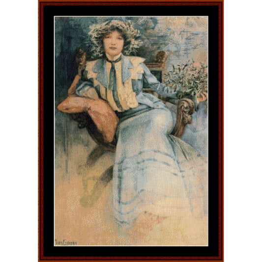Counted Cross Stitch Pattern: Mme. Mucha by Alphonse Mucha - Cross Stitch Collectibles