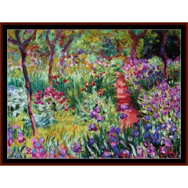 Counted Cross Stitch Pattern: Monet's Garden, Poster-size by Claude Monet - Cross Stitch Collectibles