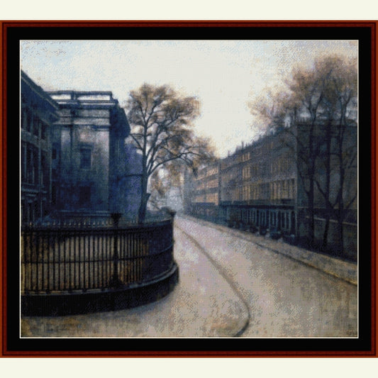 Counted Cross Stitch Pattern: Montague Street, London by Vilhelm Hammershøi - Cross Stitch Collectibles