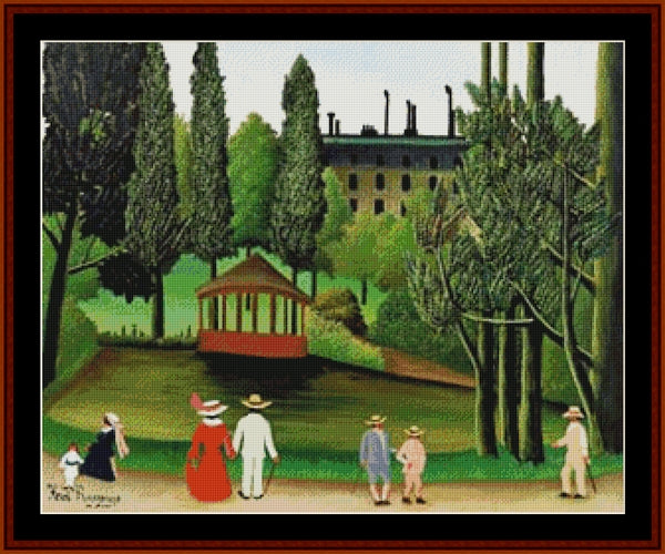 Counted Cross Stitch Pattern: Montsouris Park by Henri Rousseau - Cross Stitch Collectibles