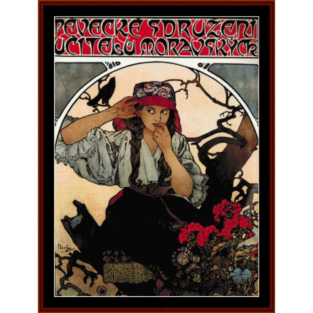 Counted Cross Stitch Pattern: Moravian Teacher's Choir 1911 by Alphonse Mucha - Cross Stitch Collectibles
