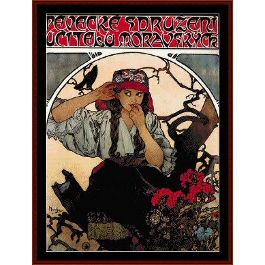 Counted Cross Stitch Pattern: Moravian Teacher's Choir 1911 by Alphonse Mucha - Cross Stitch Collectibles