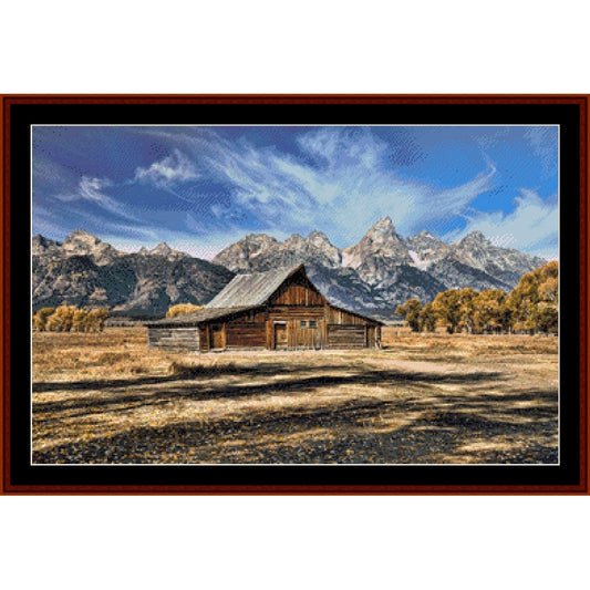 Counted Cross Stitch Pattern: Mormon Barn, Americana - Cross Stitch Collectibles
