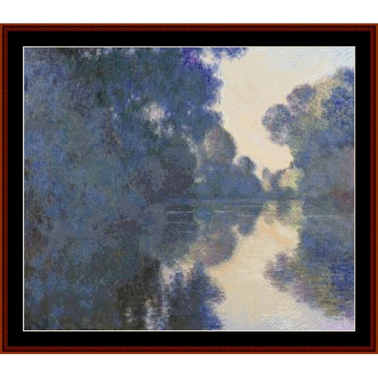 Counted Cross Stitch Pattern: Morning on the Seine III by Claude Monet - Cross Stitch Collectibles