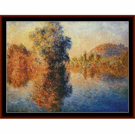 Counted Cross Stitch Pattern: Morning on the Seine II by Claude Monet - Cross Stitch Collectibles