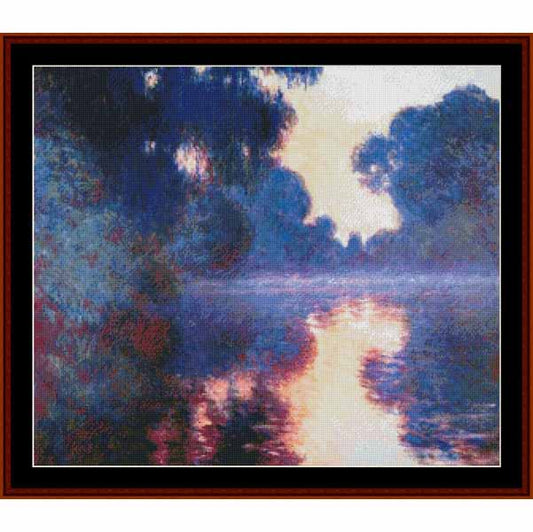 Counted Cross Stitch Pattern: Morning on the Seine IV by Claude Monet- Cross Stitch Collectibles