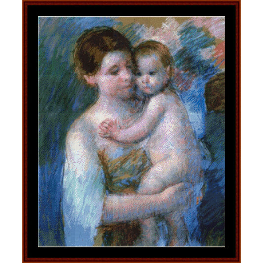 Counted Cross Stitch Pattern: Mother Holding her Baby by Mary Cassatt - Cross Stitch Collectibles - Counted Cross Stitch Pattern: Mother Holding her Baby by Mary Cassatt - Cross Stitch Collectibles