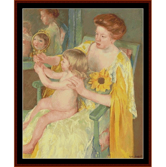 Counted Cross Stitch Pattern: Mother and Child, 1905 by Mary Cassatt - Cross Stitch Collectibles