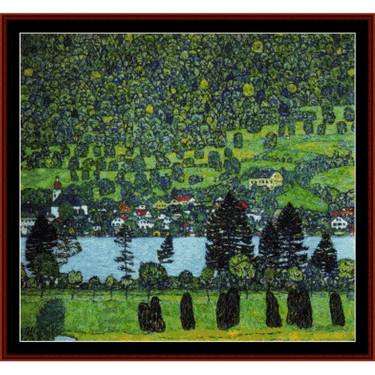 Counted Cross Stitch Pattern: Mountain Slope at Unterach by Gustav Klimt - Cross Stitch Collectibles
