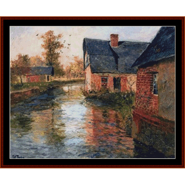 Counted Cross Stitch Pattern: On the Banks of the Argues by Fritz Thaulow - Cross Stitch Collectibles