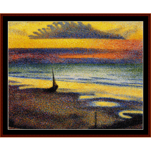 Counted Cross Stitch Pattern: On the Beach by Georges Lemmen - Cross Stitch Collectibles