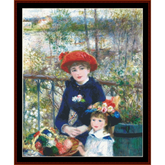 Counted Cross Stitch Pattern: On the Terrace by Pierre Auguste Renoir - Cross Stitch Collectibles