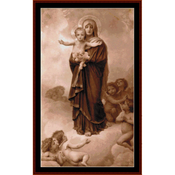 Counted Cross Stitch Pattern: Our Lady of the Angels by William Bouguereau - Cross Stitch Collectibles
