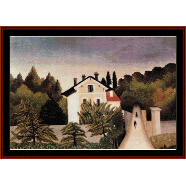 Counted Cross Stitch Pattern: Outskirts of Paris by Henri Rousseau - Cross Stitch Collectibles