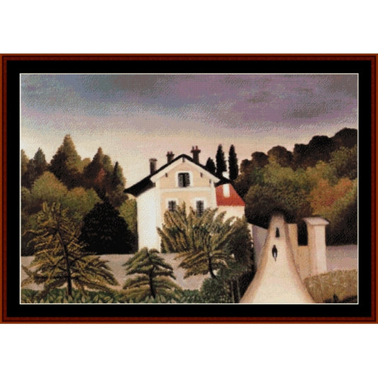 Counted Cross Stitch Pattern: Outskirts of Paris by Henri Rousseau - Cross Stitch Collectibles