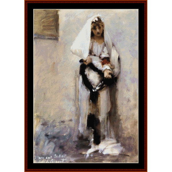Counted Cross Stitch Pattern: Parisian Beggar Girl by John Singer Sargent - Cross Stitch Collectibles