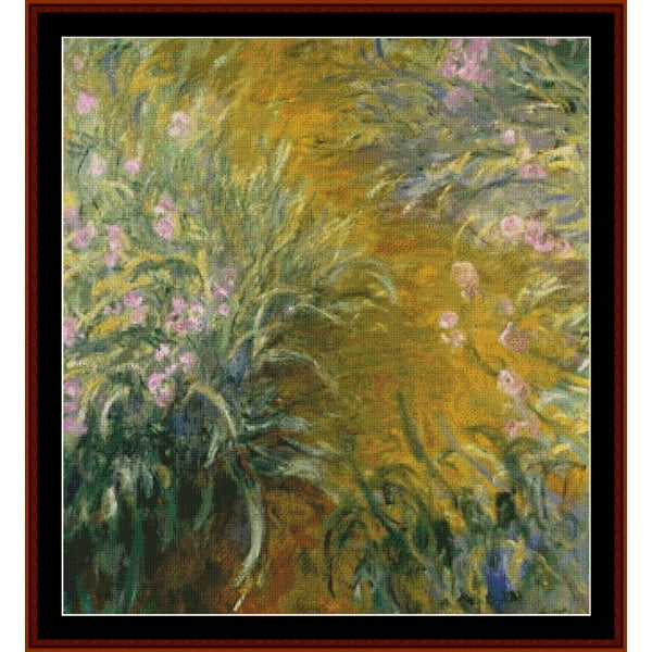 Counted Cross Stitch Pattern: Path Through the Irises by Claude Monet - Cross Stitch Collectibles