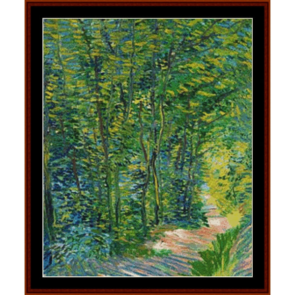 Counted Cross Stitch Pattern: Path in the Woods by Vincent Van Gogh - Cross Stitch Collectibles