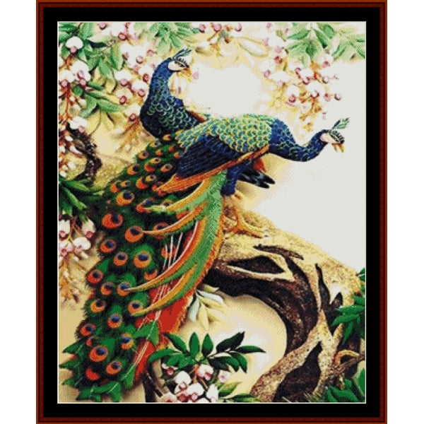 Counted Cross Stitch Pattern: Peacock Friends - Cross Stitch Collectibles