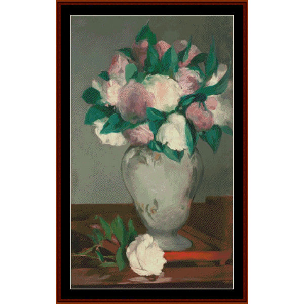 Counted Cross Stitch Pattern: Peonies by Edouard Manet - Cross Stitch Collectibles