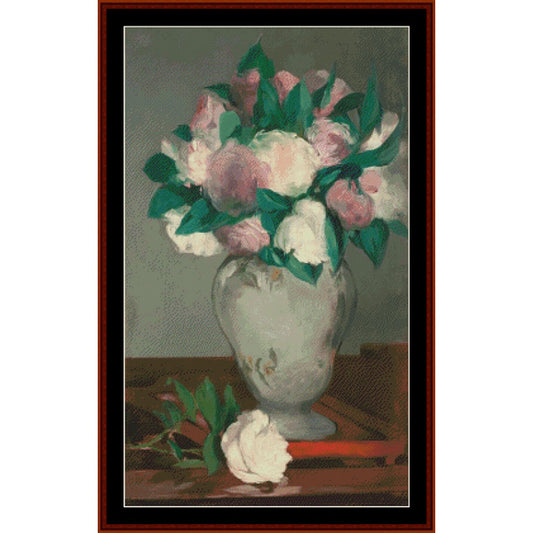 Counted Cross Stitch Pattern: Peonies by Edouard Manet - Cross Stitch Collectibles