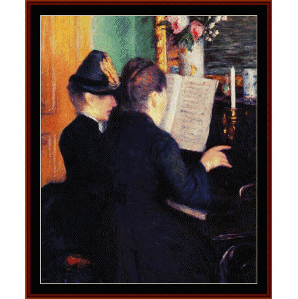 Counted Cross Stitch Pattern: Piano Lesson, 1881 by Gustave Caillebotte - Cross Stitch Collectibles