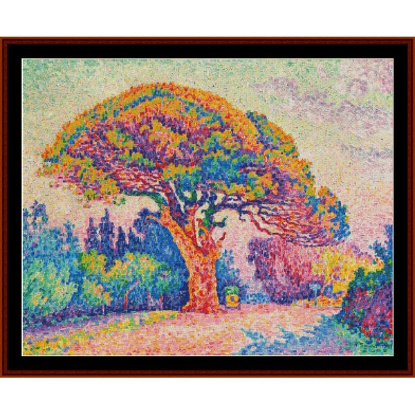 Counted Cross Stitch Pattern: Pine Tree at St. Tropez by Paul Signac - Cross Stitch Collectibles